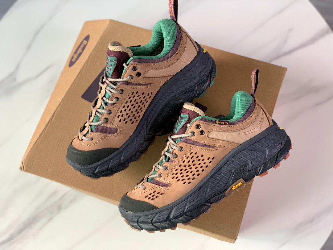 HOKA Ultra Low Gore-Tex Light Brown | Lime Green