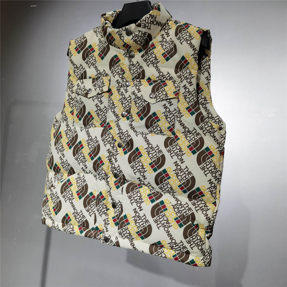 The North Face x Gucci Down Vest 'Ivory/Brown'