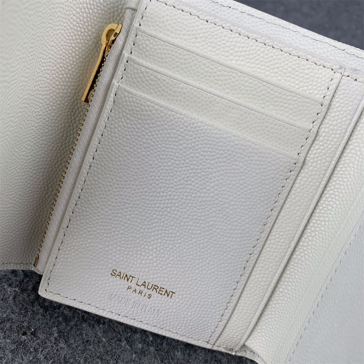 YSL Small Envelope Wallet 'Grain De Poudre Leather'