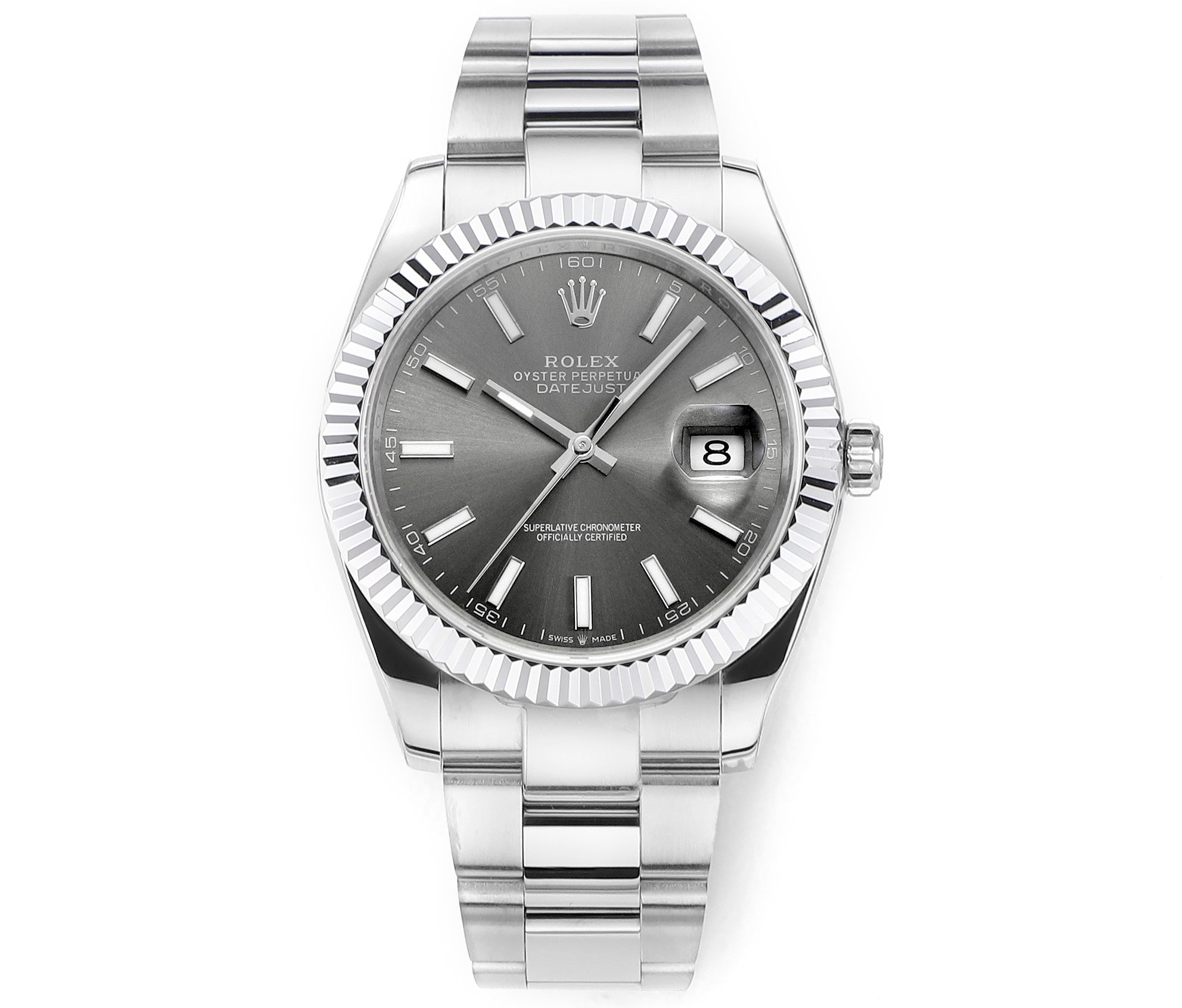 Rhodium Gray & Stainless Steel 41MM Watch