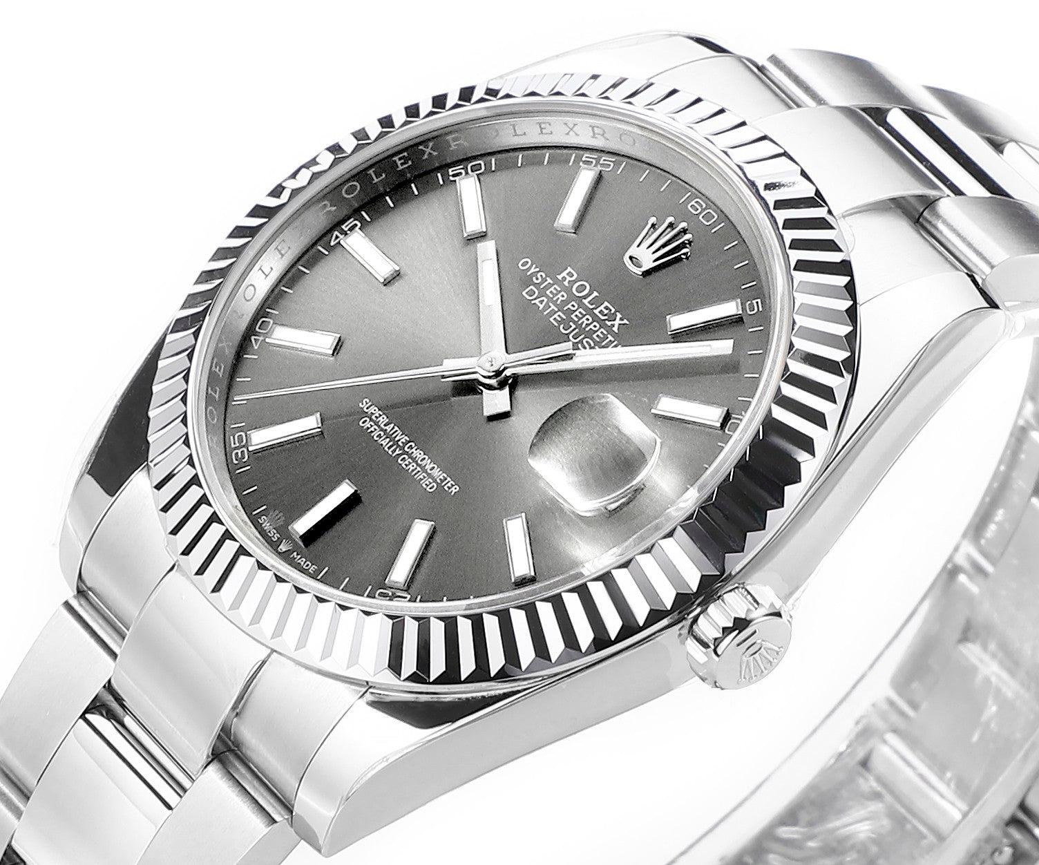 Rhodium Gray & Stainless Steel 41MM Watch