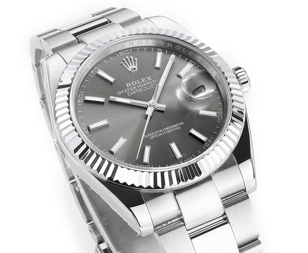 Rhodium Gray & Stainless Steel 41MM Watch