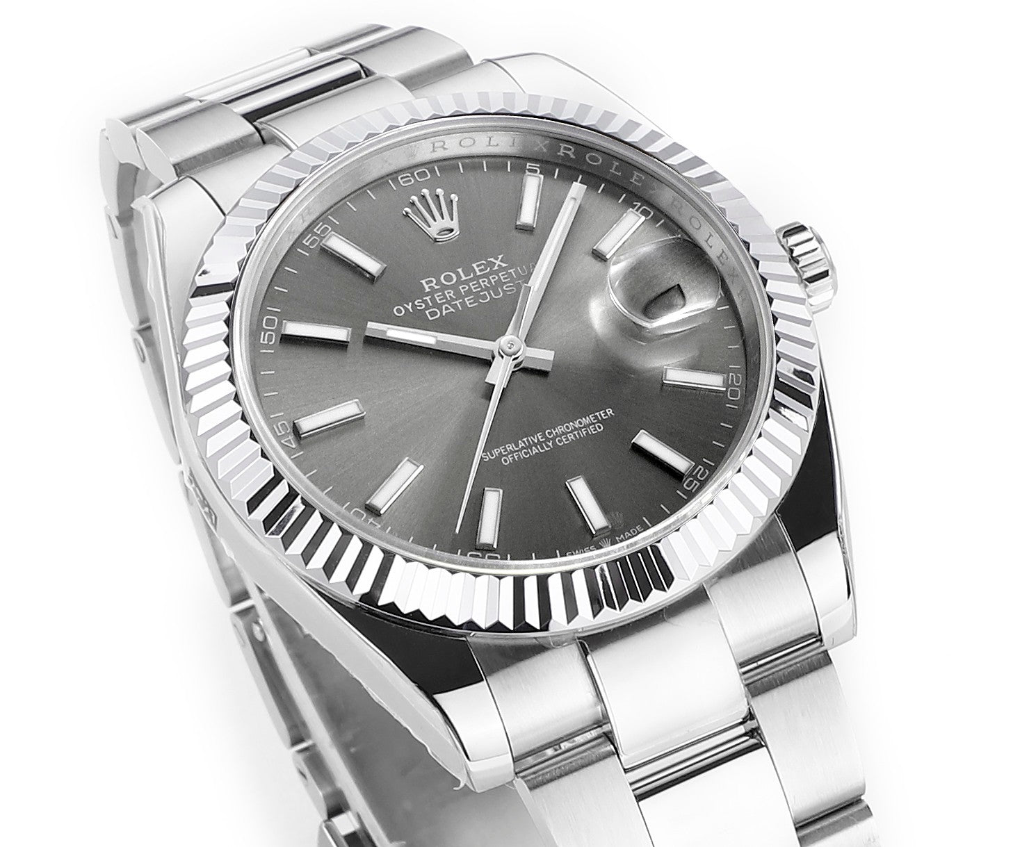 Rhodium Gray & Stainless Steel 41MM Watch