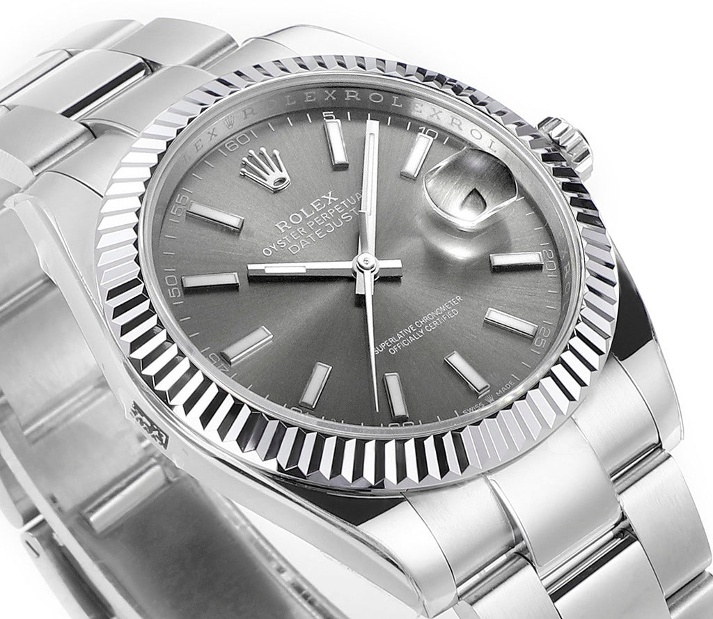Rhodium Gray & Stainless Steel 41MM Watch