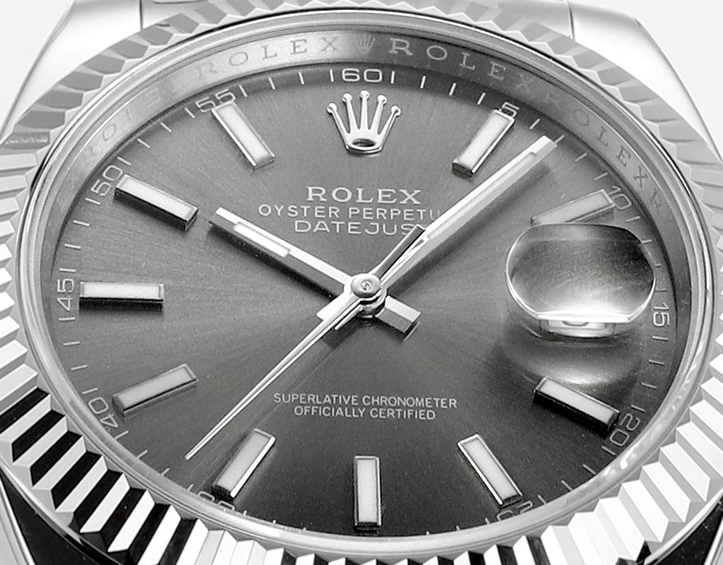 Rhodium Gray & Stainless Steel 41MM Watch