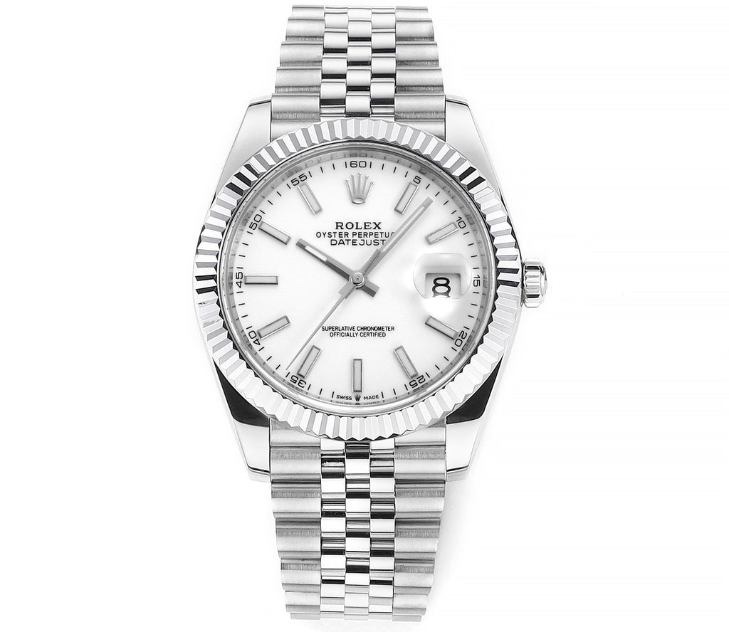 Stainless Steel & White 41MM Watch