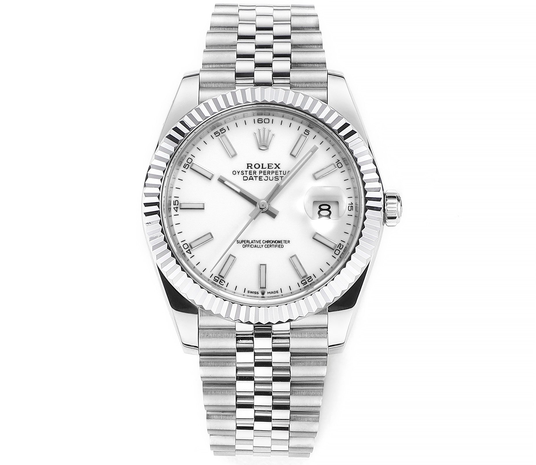 Stainless Steel & White 41MM Watch