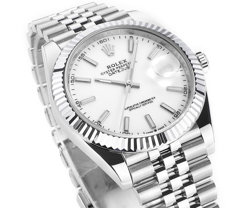 Stainless Steel & White 41MM Watch