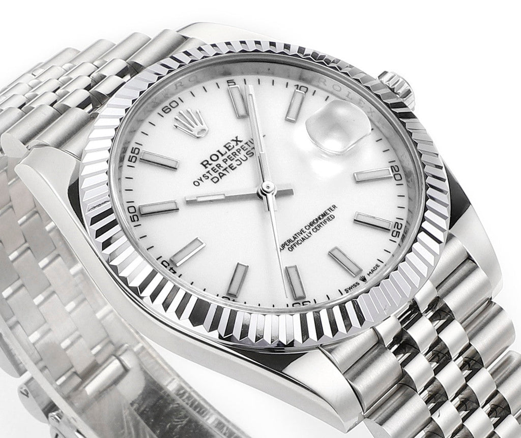 Stainless Steel & White 41MM Watch