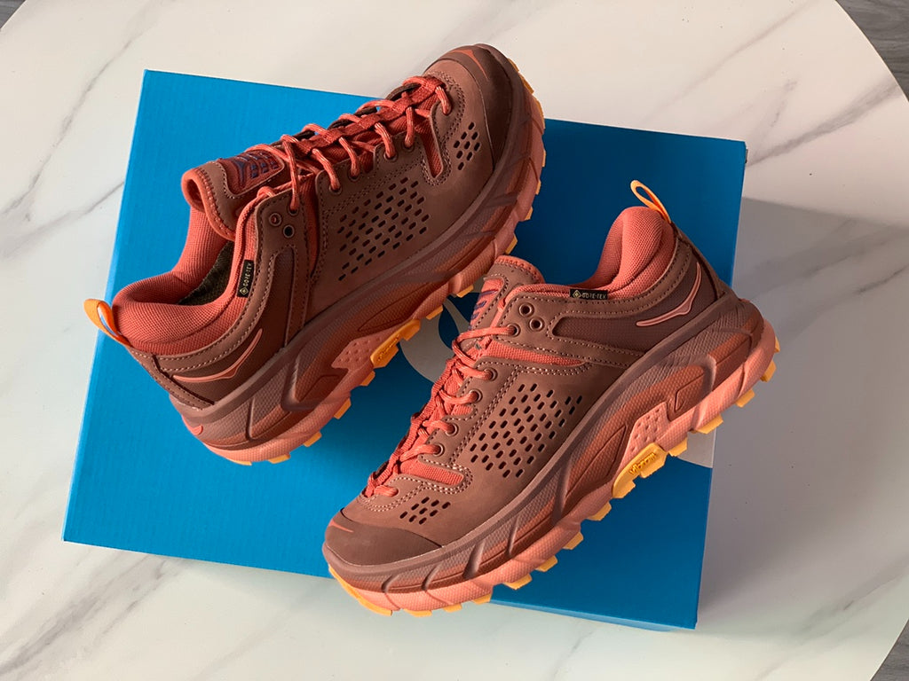 HOKA Ultra Low Gore-Tex Taupe Brown | Warm Orange Yellow