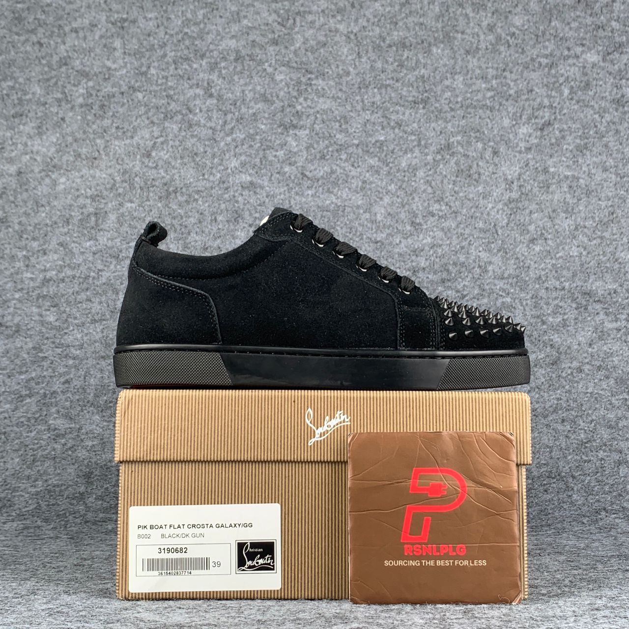 Christian Louboutin Louis Junior Spikes 'Black