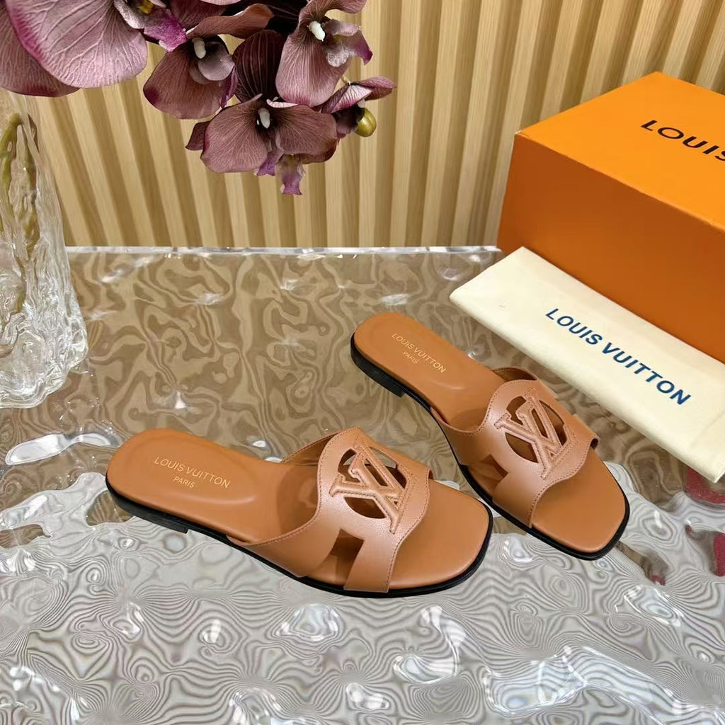 LV Isola Flat Mule 'Cognac' Sandal