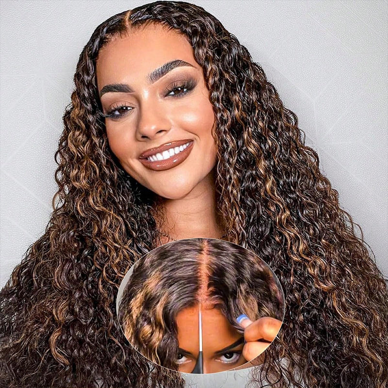 Glueless Flexi-Fit Drawstring Wig Loose Deep Wave Colored  7x6/13x6 Lace Human Hair Wig