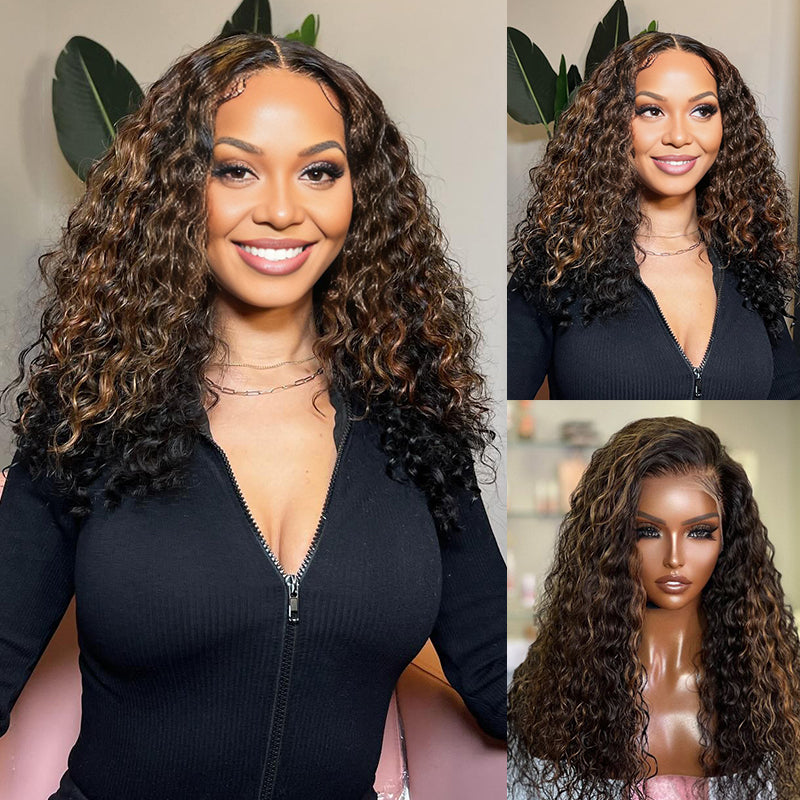 Glueless Flexi-Fit Drawstring Wig Loose Deep Wave Colored  7x6/13x6 Lace Human Hair Wig