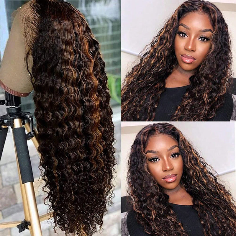 Glueless Flexi-Fit Drawstring Wig Loose Deep Wave Colored  7x6/13x6 Lace Human Hair Wig
