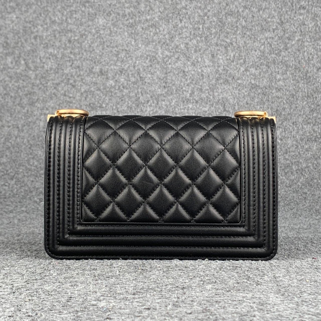 CC Boy Flap Diamond Quilted Small Bag Gold-Tone Black (2018)