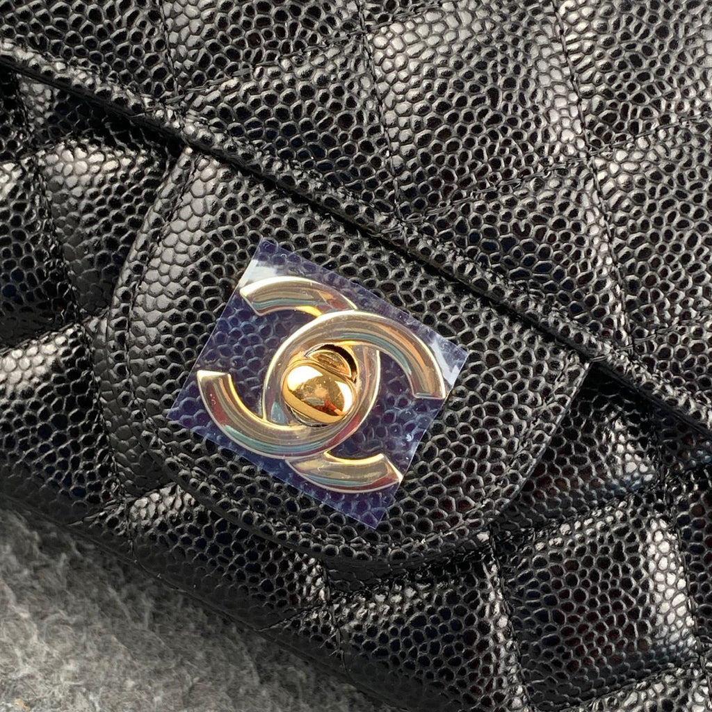 CC Small Classic Flap Bag Black Caviar
