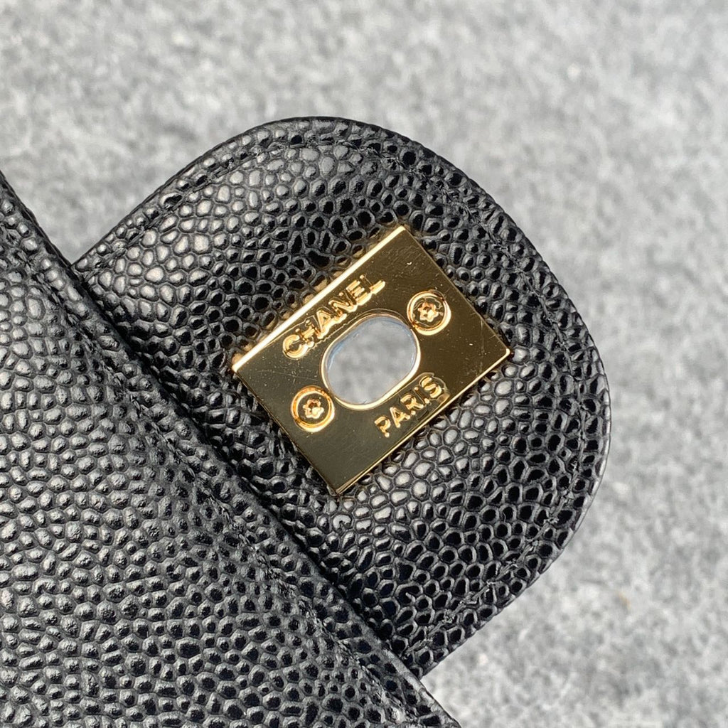 CC Small Classic Flap Bag Black Caviar