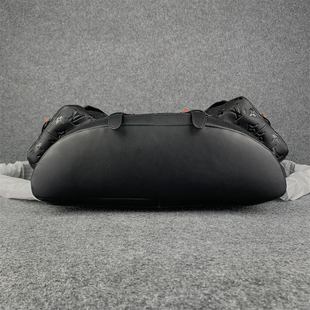 LV Black & Orange Taurillon Leather Monogram Christopher Backpack