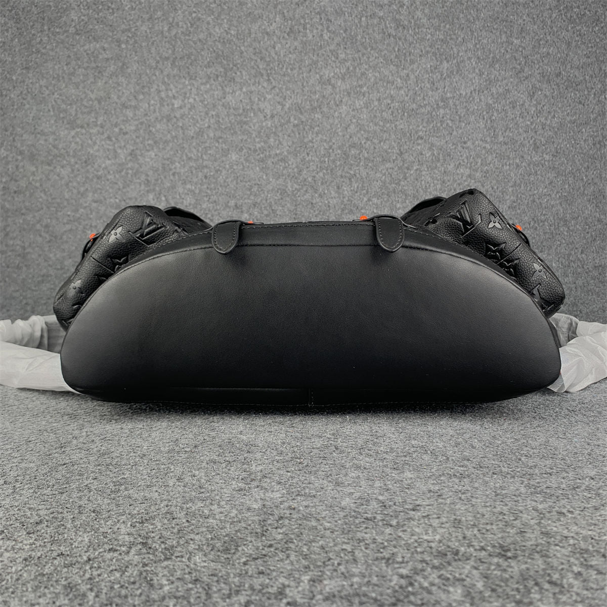 LV Black & Orange Taurillon Leather Monogram Christopher Backpack