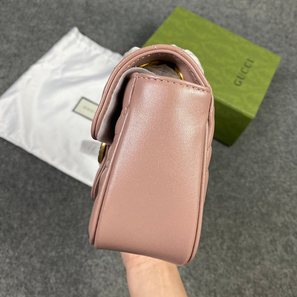 GG Marmont Matelasse Super Mini Bag 'Pink'