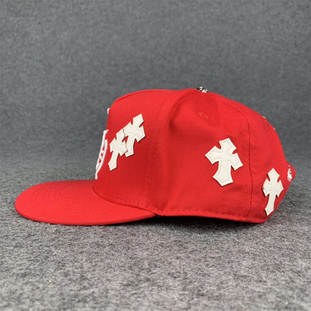 Chrome Hearts Cross Patch Snapback Hat 'Red'