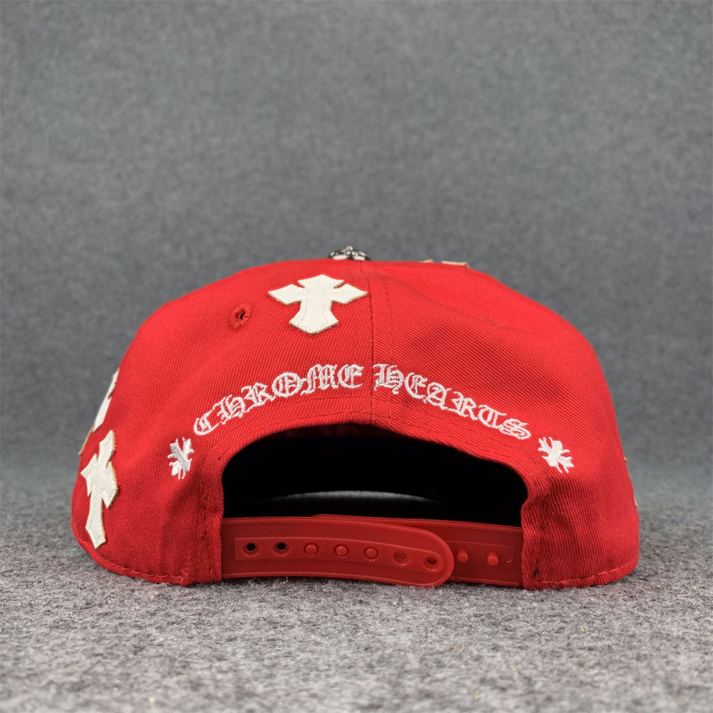 Chrome Hearts Cross Patch Snapback Hat 'Red'