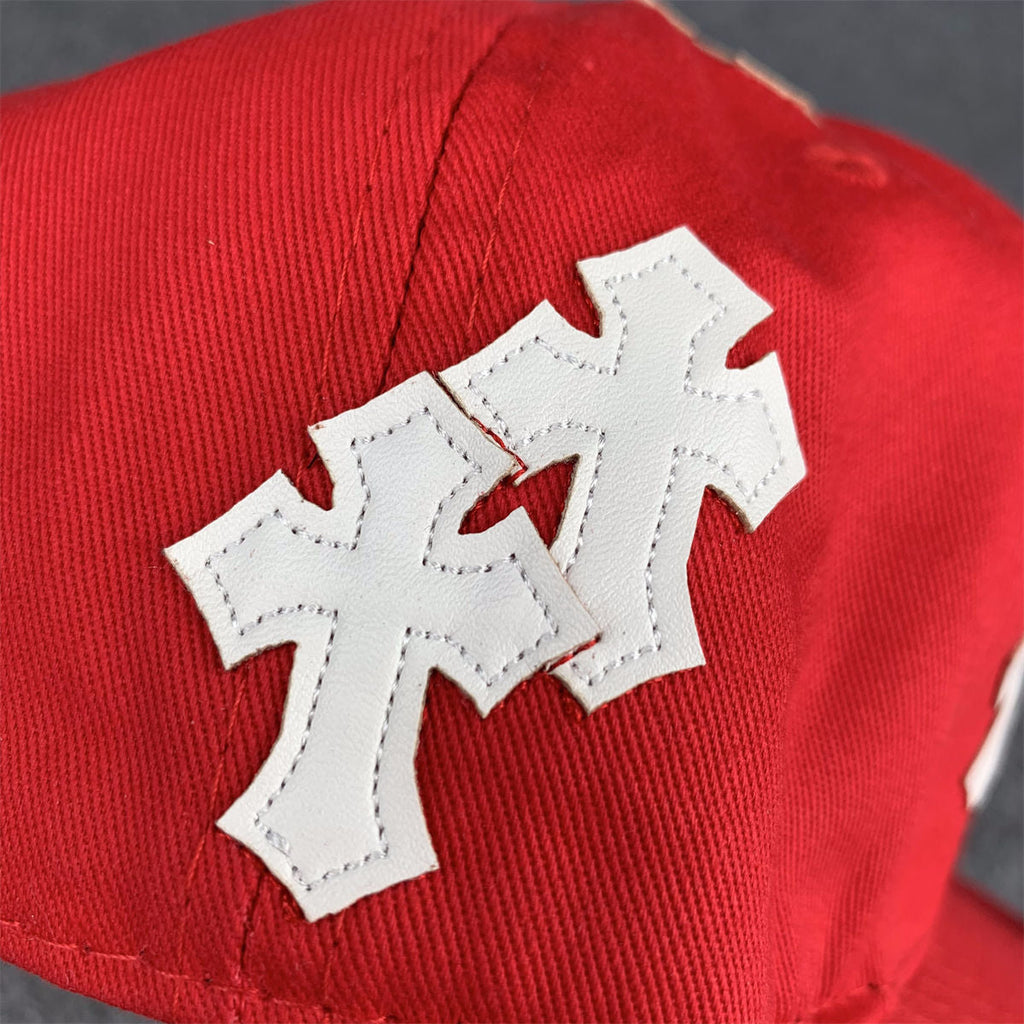 Chrome Hearts Cross Patch Snapback Hat 'Red'