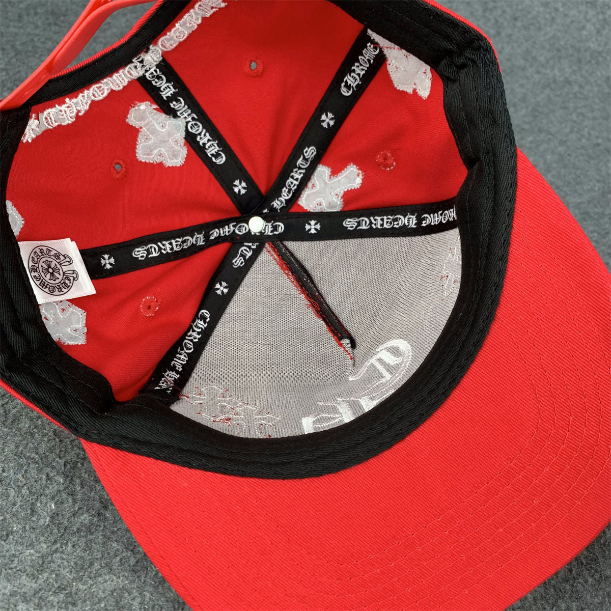 Chrome Hearts Cross Patch Snapback Hat 'Red'