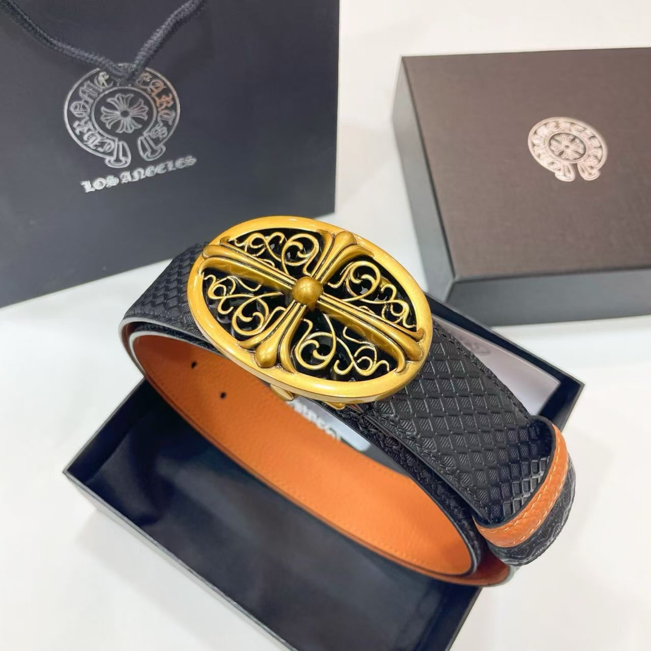 Chrome Hearts Oval Cross Buckle Belt