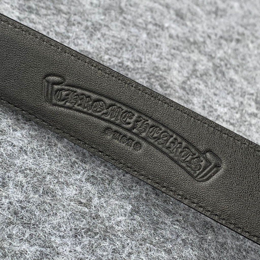 Chrome Hearts Filigree Black Leather Belt