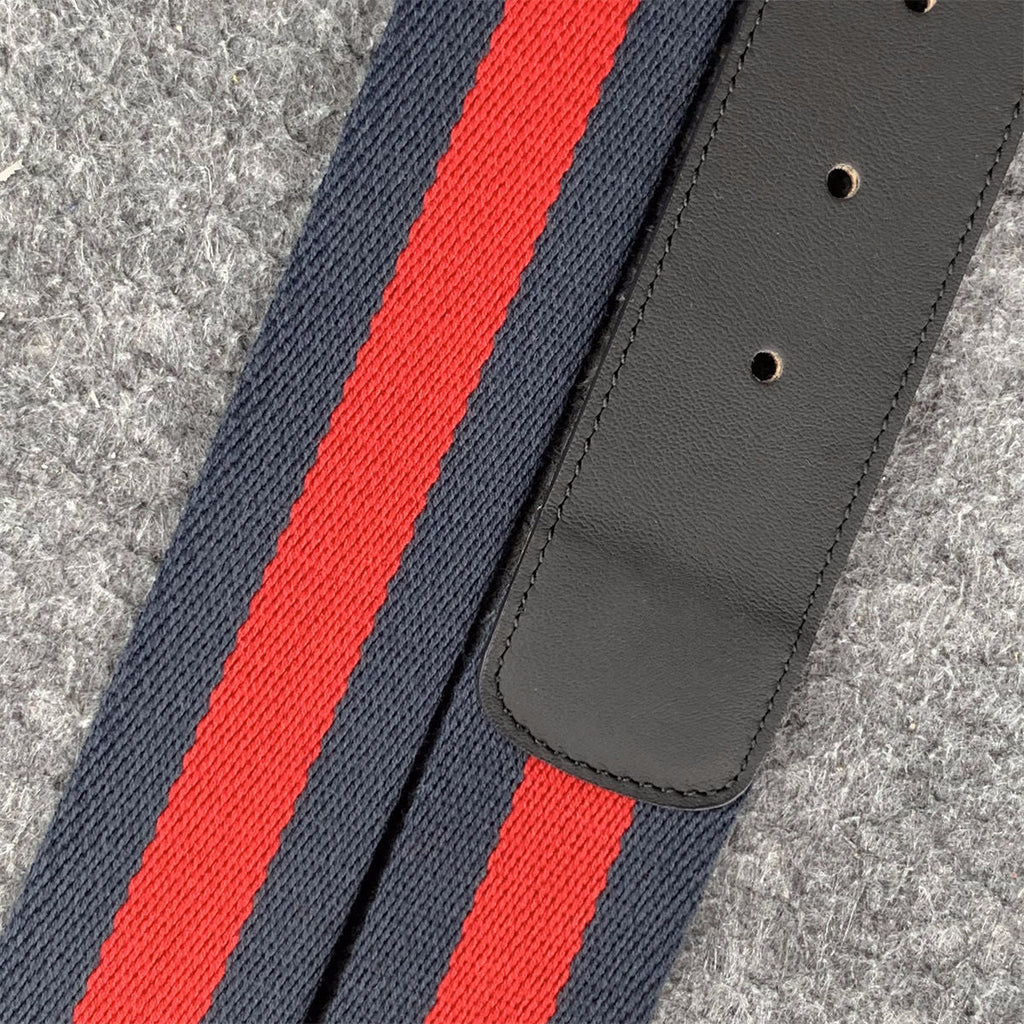 Canvas Web Belt with Double G Buckle 'Blue Red'