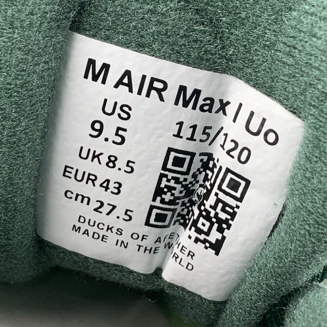 Division Street x Tinker Hatfield x Air Max 1 'University of Oregon - Ducks of a Feather' Sample