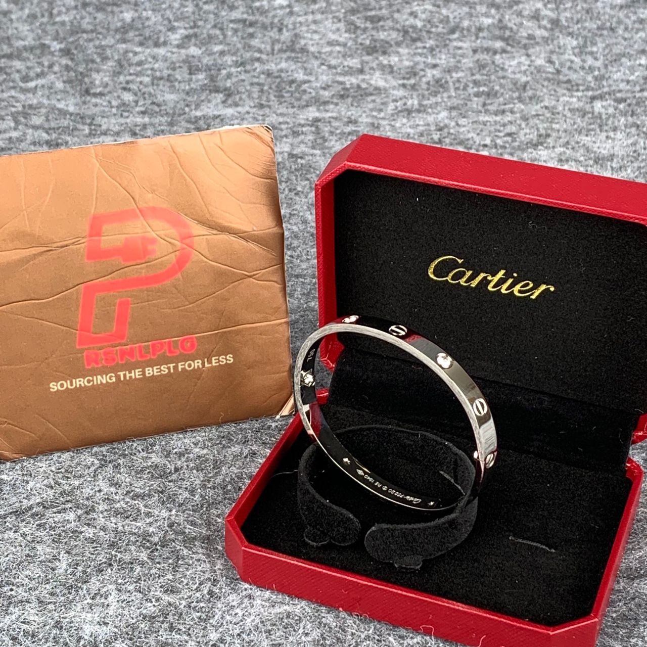 Love Bracelet with Half Diamond Setting