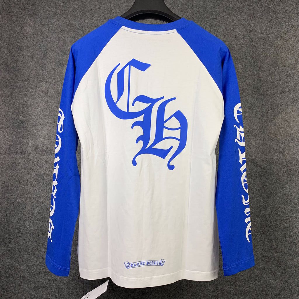 Chrome Hearts CH Baseball Shirt 'White/Blue'