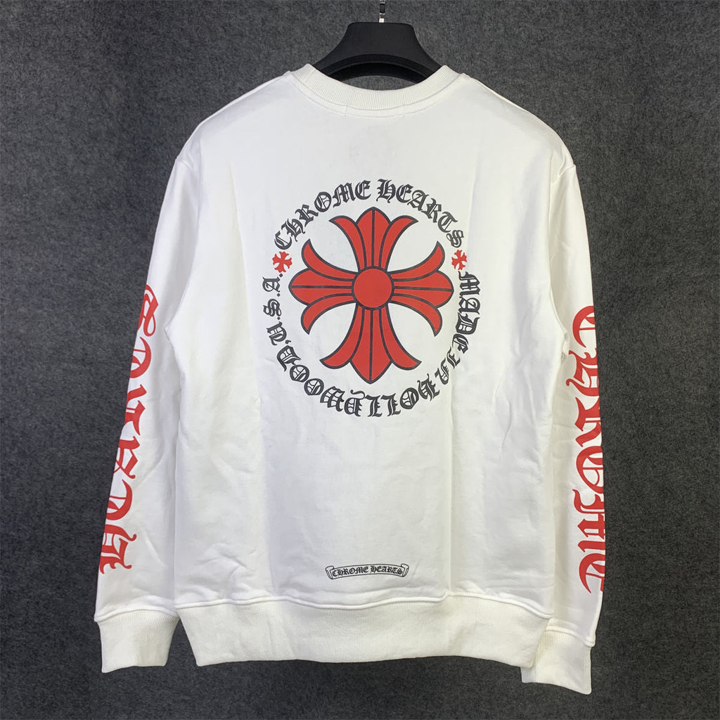 Chrome Hearts Made In Hollywood Plus Cross Long-Sleeve T-Shirt 'White/Red'