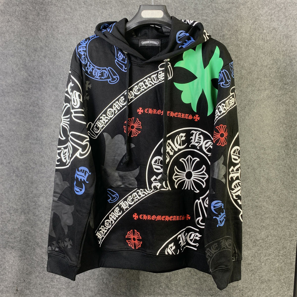 Chrome Hearts Stencil Hoodie 'Black/Multicolor'