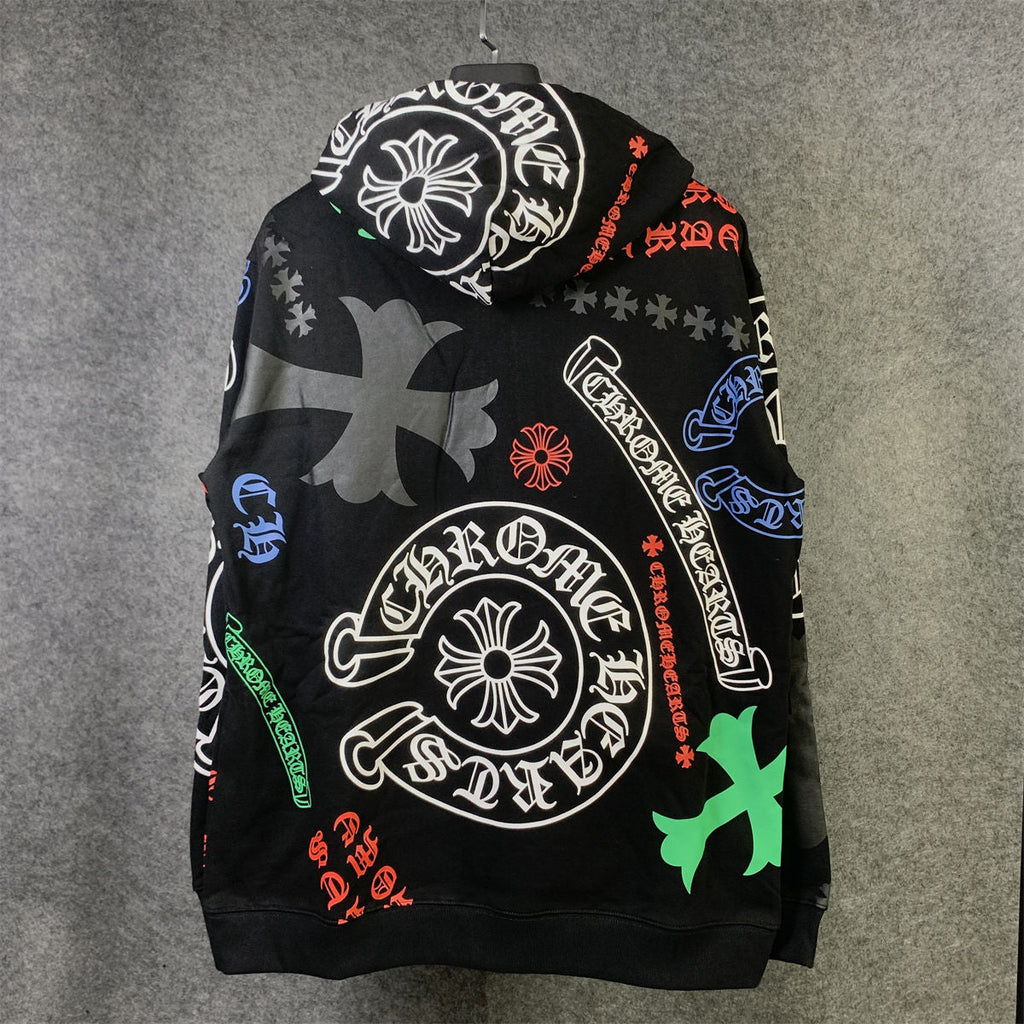 Chrome Hearts Stencil Hoodie 'Black/Multicolor'