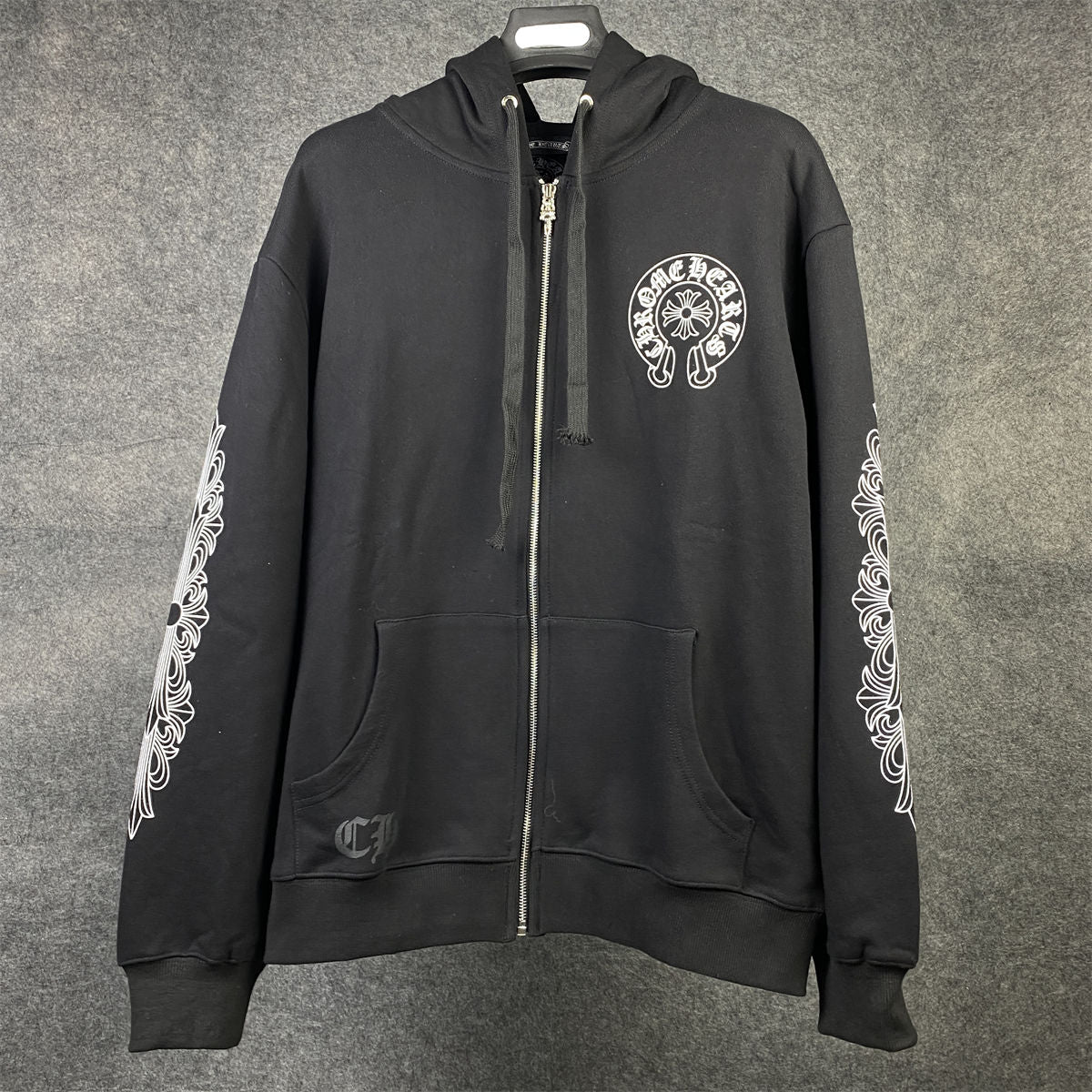 Chrome Hearts Malibu Exclusive Horse Shoe Zip Up Hoodie 'Black'