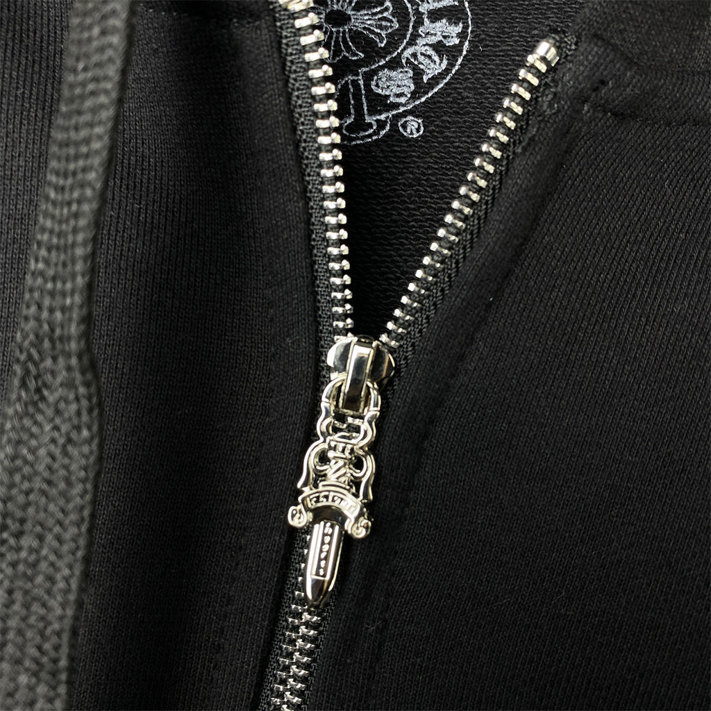 Chrome Hearts Malibu Exclusive Horse Shoe Zip Up Hoodie 'Black'