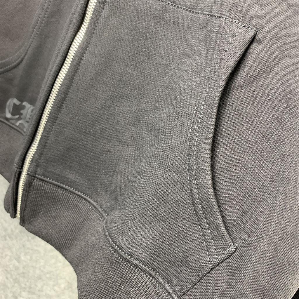 Chrome Hearts Made In Hollywood Plus Cross Zip Up Hoodie 'Black/Red'