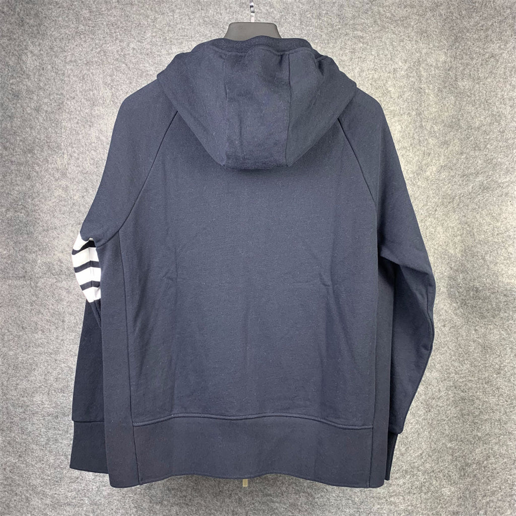 Thom Browne CLASSIC LOOPBACK 4-BAR FULL ZIP HOODIE