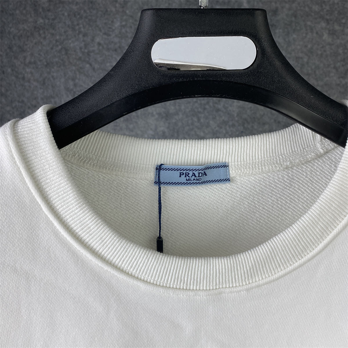 Prada Chenille Logo Sweatshirt 'White'