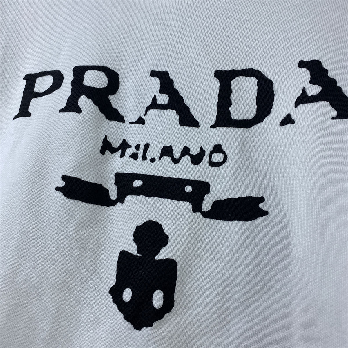 Prada Chenille Logo Sweatshirt 'White'