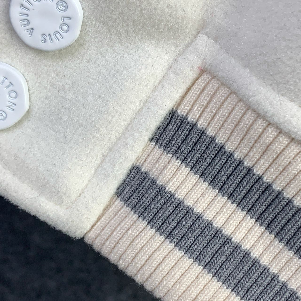 LV Multi-Patches Mixed Leather Varsity Blouson 'Milky White'