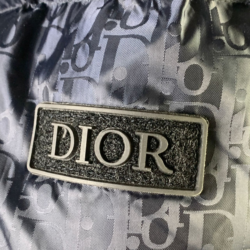 Dior Oblique Motif Down Jacket in Navy Technical Jacquard