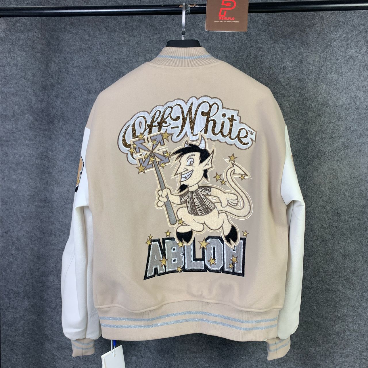 OFF-WHITE x AC Milan Varsity Jacket 'Cream/White'