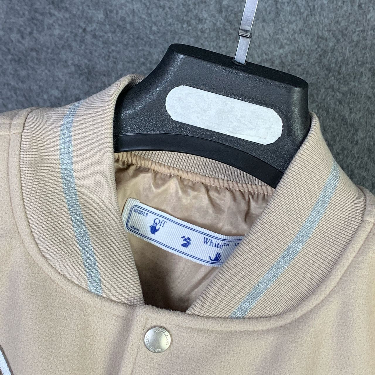 OFF-WHITE x AC Milan Varsity Jacket 'Cream/White'