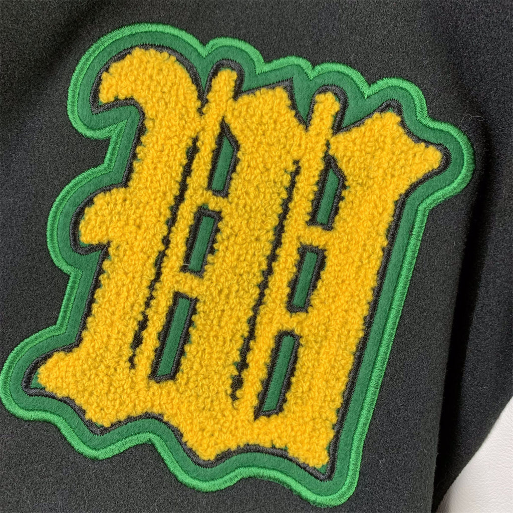 Off-White Graphics Leather Varsity 'Black/Yellow'
