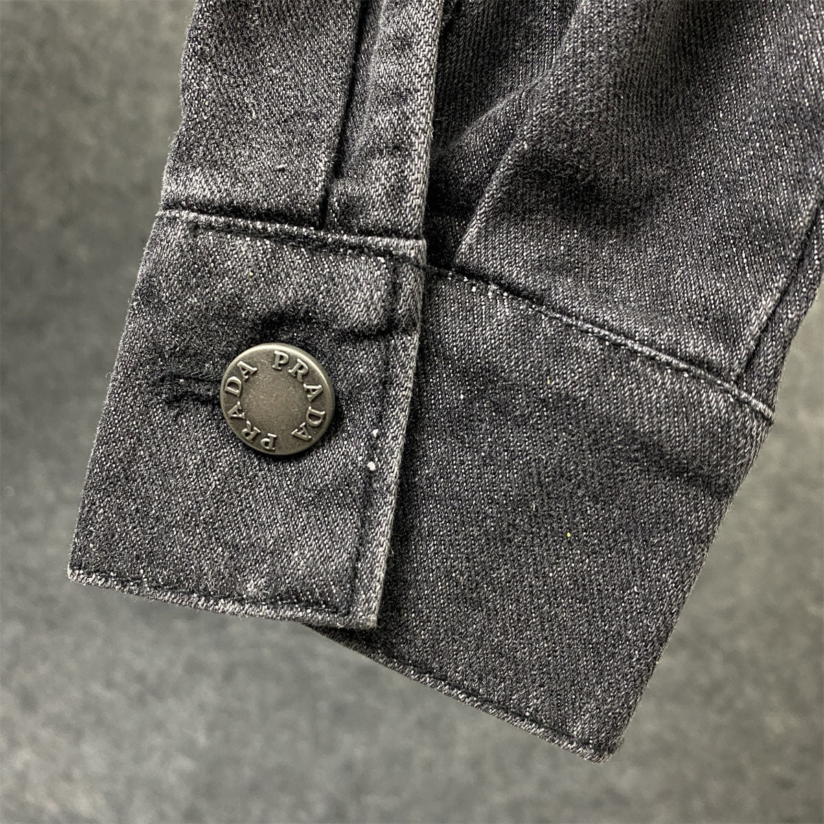 PRADA Women's Grey Denim Blouson Jacket 'Gray'